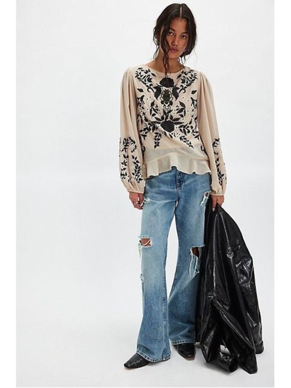 Free People World’s Apart Blouse NWT Size S - Picture 5 of 6